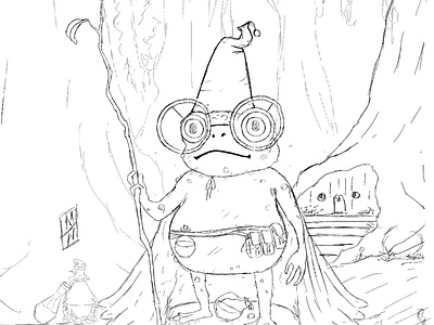 Magic frog cute fantasy frog illustration magic procreate sketch