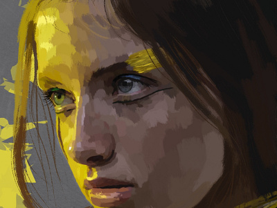 Yellow digital painting fantasy illustration paint procreate woman