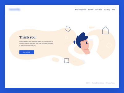 Real Estate - Thank You blue desktop hero illustration relax significa thank you ui unica user ux