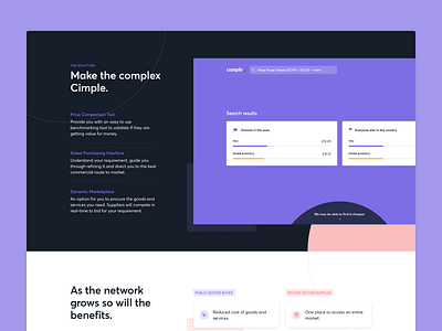 Cimple - Features averta cards design desktop features interface purple significa typography ui