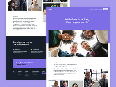 Cimple - Company about averta design desktop interface purple significa typography ui ux