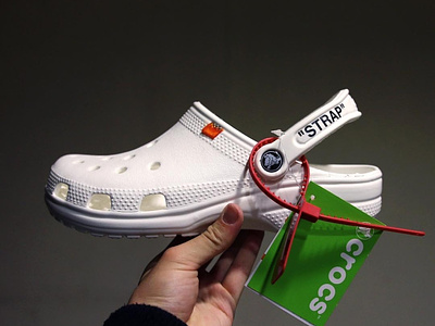 Custom off-white crocs clogs custom fashion footwear shoes sneakers streetwear virgil zip tie