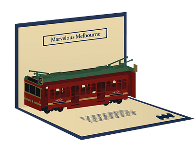 Melbourne Postcard idea card design illustration postcard