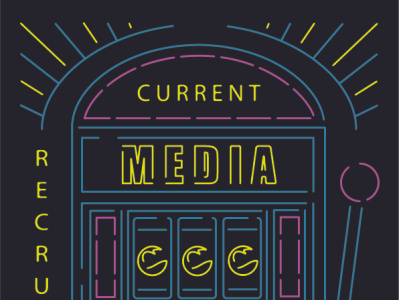 Current Media LED neon poster design illustration neon neon light poster