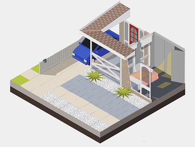 93 Heyers Road design house illustration isometric isometric art