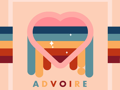 Advoire Logo coral cute design illustration logo pink rainbow sparkle typography