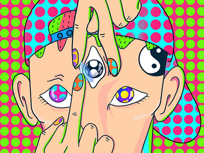 Third eye adultcoloring colorful art digital illustration mushroom oddbodies psychedelic trippy