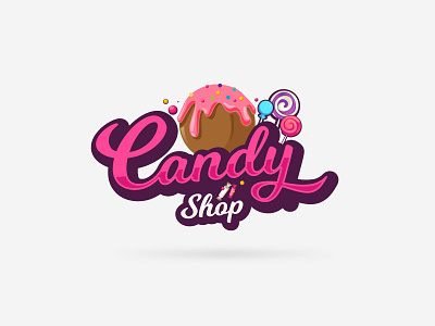 Candy Shop logo deisgn. blue brand candy candy bar concept deisgn design flyer design logo shop store