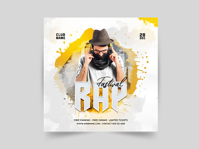 Dj Party Flyer Template and Web Banner urban