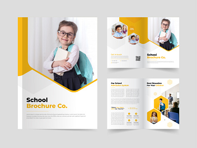 School Admission Bi Fold Brochure 2021 admission bi fold brochure brand design branding concept deisgn design illustration inspiration school shop vector