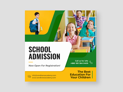 School Admission Social Media Banner 2021 blue brand brand design deisgn design illustration inspiration logo design shop ui ux