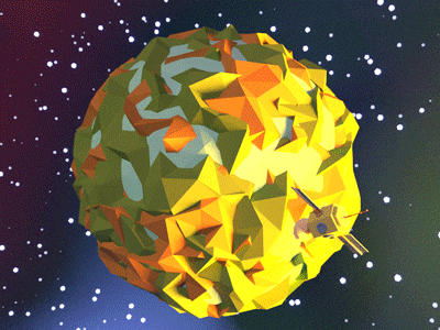 Satellite 2 3d animation blender lowpoly planet render satellite space stars