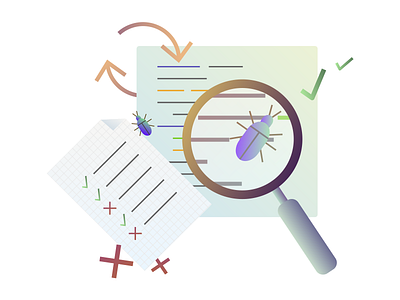 Testing bug development illustration testing
