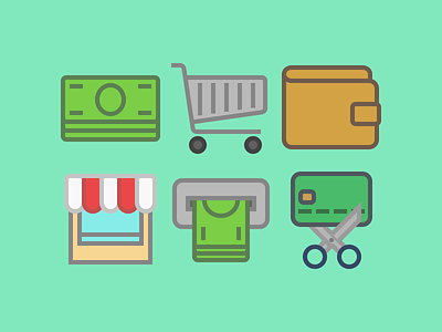 Icons commerce icons money shopping