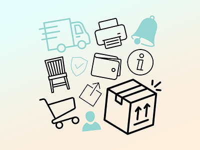 Icons for Gebraucht.de app graphic icons illustration shopping