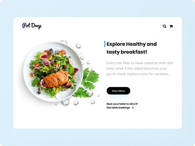 Pot Drop Food Card 🥕🥬 blue design figma food food app food illustration foodie green healthy healthy food minimal salad soft ui uiux vector web