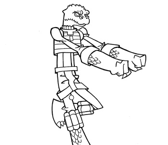 Bossk Does The Running Man Updated bounty dancing empire humor hunter illustration ink pen star wars