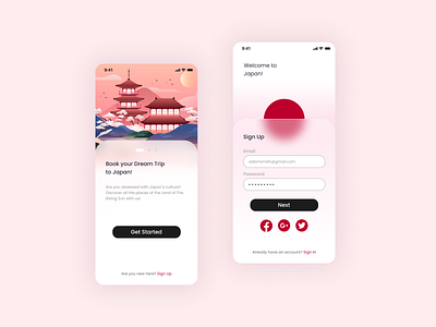 Sign Up page for Travel app/ Daily UI Challenge #001