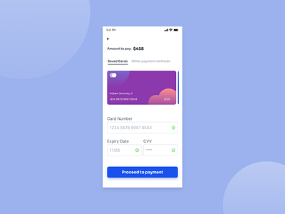 Credit Card Checkout Screen / Mobile UI app cleandesign dailyui design minimal mobileapp ui uidesign ux uxdesign