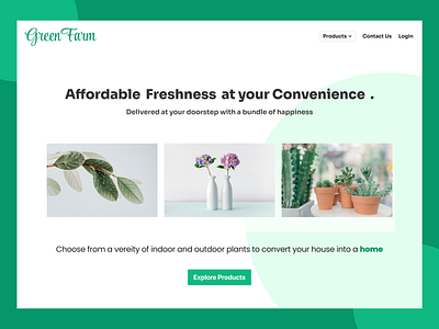 Landing Page Concept for an Online Shop / Green Farm cleandesign colors dailyui design landingpage onlineshop responsive design ui uidesign ux website webui