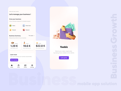 Yoobiz Business Growth App Design app cleandesign dailyui design ui uidesign ux