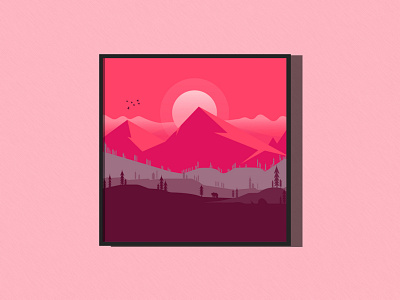 Sun set - Jungle animation art design flat flat design graphic design illustration illustrator vector