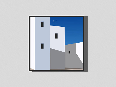 Flat Art - Greece Town 2 architecture art design flat flat design graphic design illustration illustrator vector