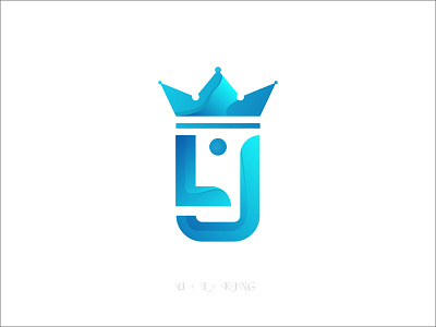UL letter + king logo apps logo brand identity crown logo design electric blue gradient icon identity king logo l logo logo royal logo u creative logo u logo ul letter logo ul logo