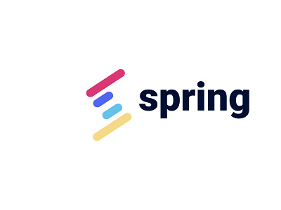spring logo design , minimal s letter logo