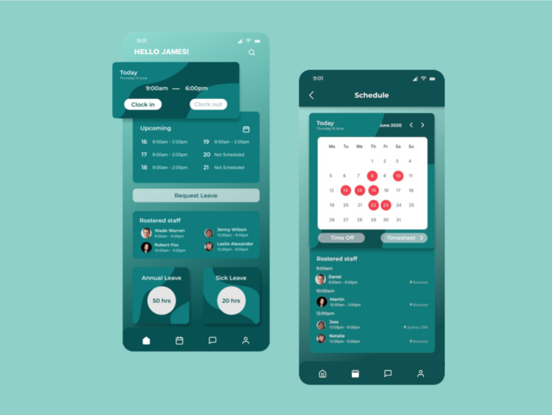 Rostering App Kronos UKG Rebuild by Carmen Ho on Dribbble