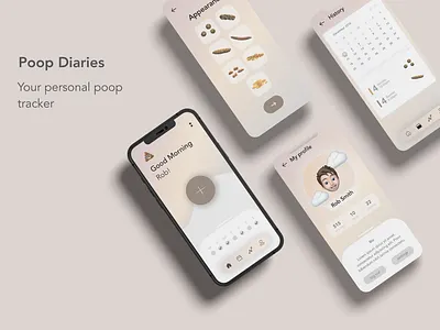 Poop Diaries: Tracker app for poop 💩 app design mockup poop diaries poop tracker sketch tracker ui