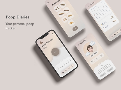 Poop Diaries: Tracker app for poop 💩 app design mockup poop diaries poop tracker sketch tracker ui
