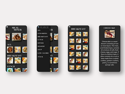 Meal Miner Ui design mobile mobile ui ui