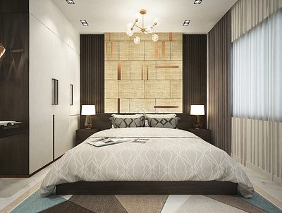 Residence Interior- Orion Group Master Bed 3dsmax adobe photoshop architecture autocad interior design office interior residence interior restaurant interior vray