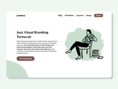 UI Web Design With Simple Illustration | Home Page / Landing Pag