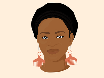 Gloria Majule by Nicole Kombe africa african woman design drawing dribbble illustration peace portrait simple