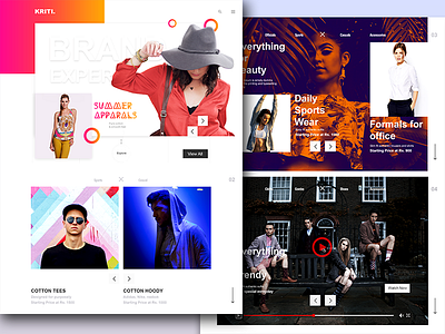 Kriti Brand Experience Daily UI online shop ui design ux webdesign website website design