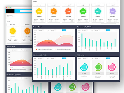 Dash Board Web UI 02 analytics gradient graphs user interface web app