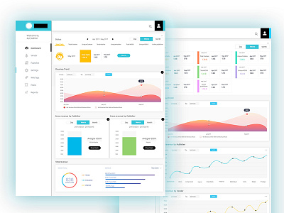 Dash Board Web UI 04 analytics gradient graphs user interface web app