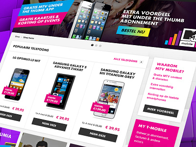 MTV Mobile E-Shop design e shop interface mobile mtv site telephone webshop website
