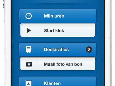 iPhone app app blue buttons dashboard ios iphone touch