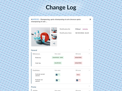 Change log pop-up activity change changelog history pop-up ui ux