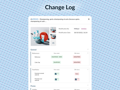 Change log pop-up