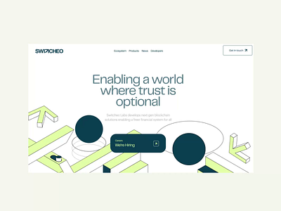 Switcheo Page Animation blockchain cryptocurrency design finance geometric shapes illustration landing page design tech ui website concept website design