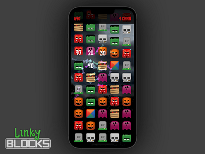 Linky Blocks app block blocks design game halloween illustration ios linky logo puzzle spooky ui