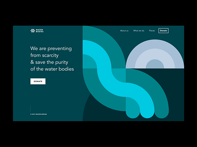 Waterbodies Landing Page illustration minimal web design