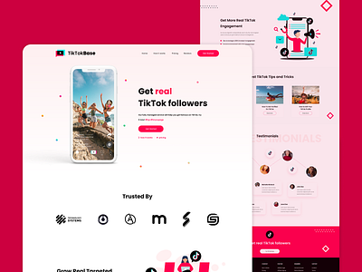 TikTokBase - Home Page design adobexd branding design figma logo top ux ui designer ui ui designer ui designs ux