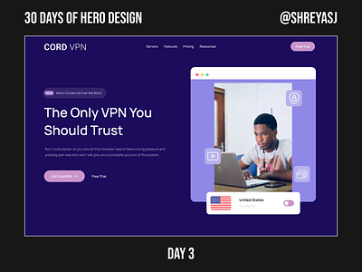 30 Days of Hero Section Design - Day 3 figma ui web design website