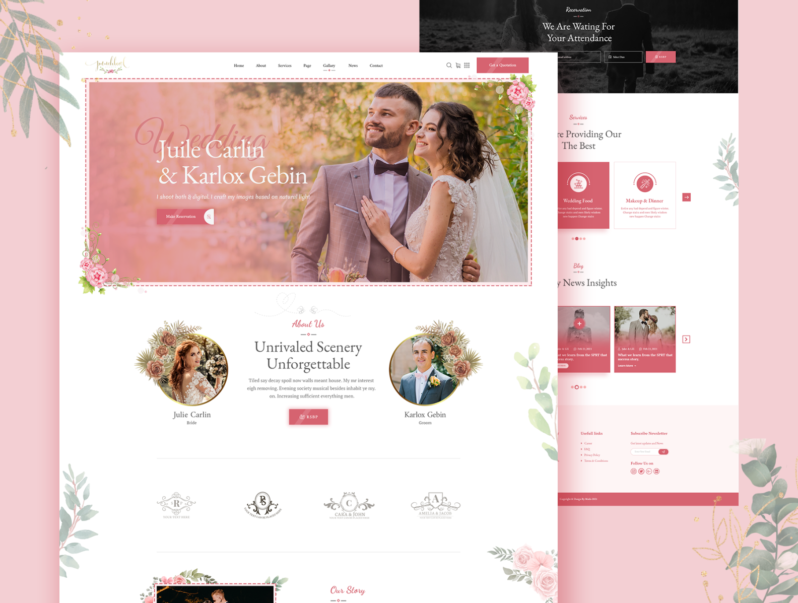 Wedding landing page design by Muhibur Rahman on Dribbble