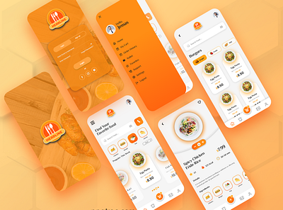 Food App design for android and IOS app design mobile app typography ui ui ux design ux